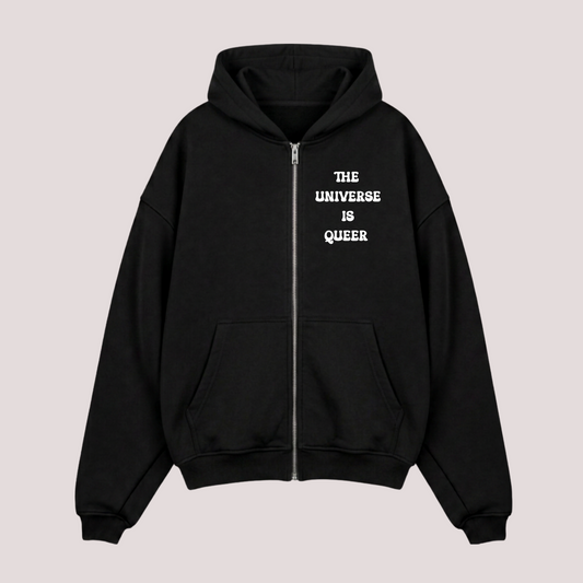 Oversized Zipper "THE UNIVERSE IS QUEER"